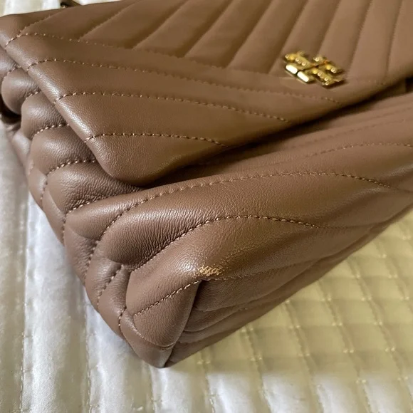 Tory Burch Taupe Quilted Shoulder Bag - Picture 8 of 16